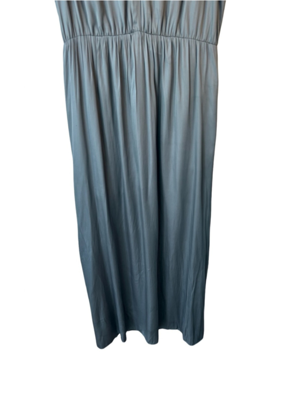 H&M Sage Green Satin Slip Dress NWT Size 12 Flowy Midi Dress Minimalist Chic - Picture 8 of 13
